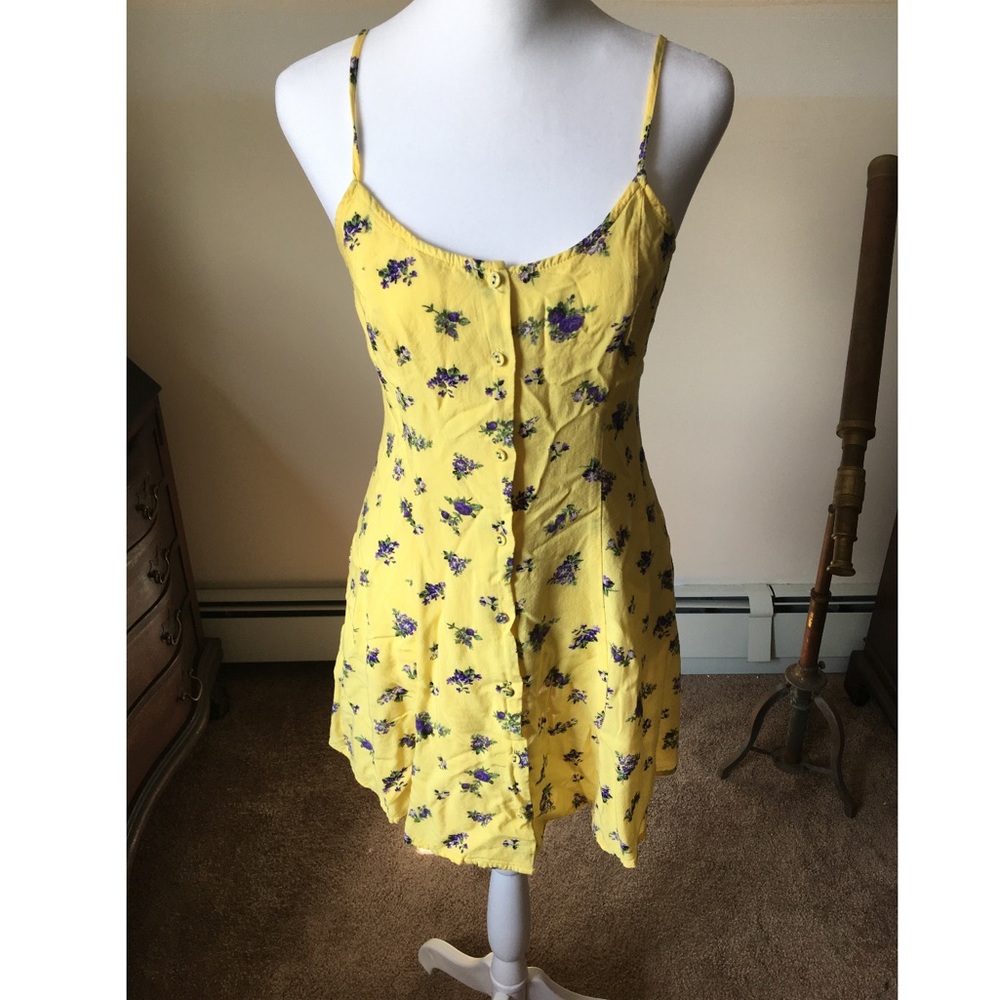Forever 21 Yellow Floral Mini Dress